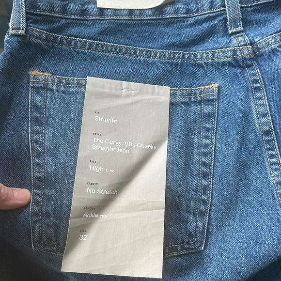 Everlane the curvy 90s cheeky straight Jean ankle length size 32 - Picture 2 of 5